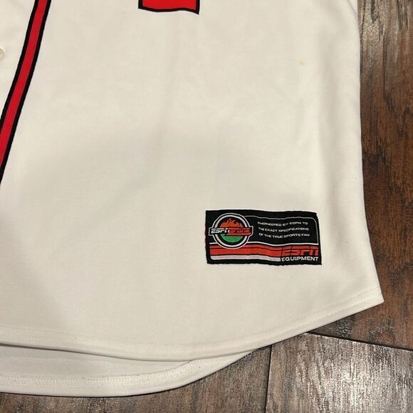 ESPN Baseball Tonight Button Front #1 Size 2XL XXL MLB Heavy Jersey In EUC - Picture 3 of 8